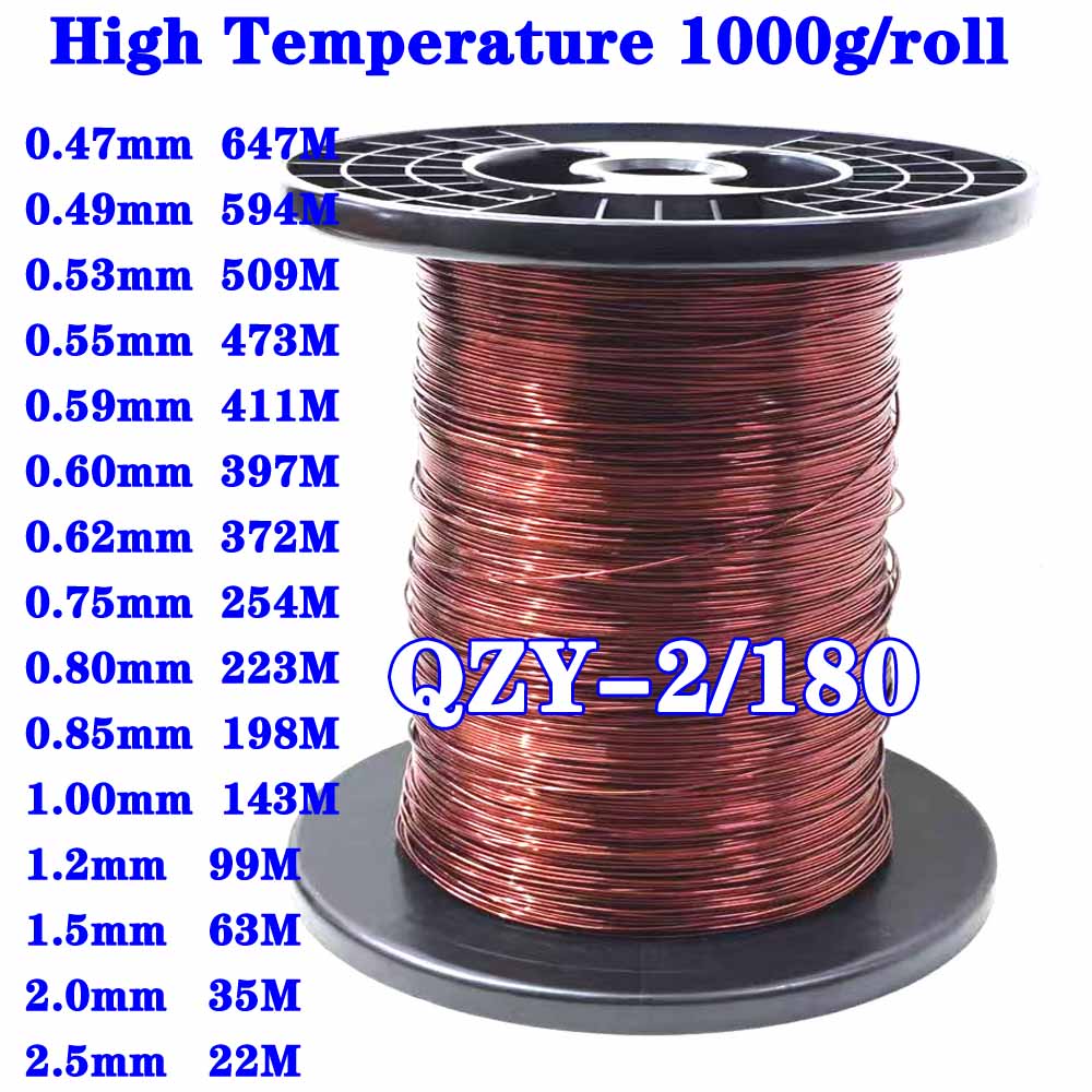 Copper Wire Roll - Alambre Esmaltado QZY-2/180 de 1 kg/rollo,