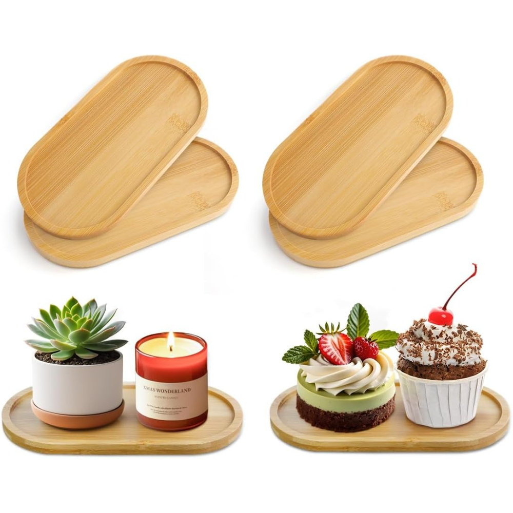 Drip Tray Saucer - Juego de 4 platillos ovalados de