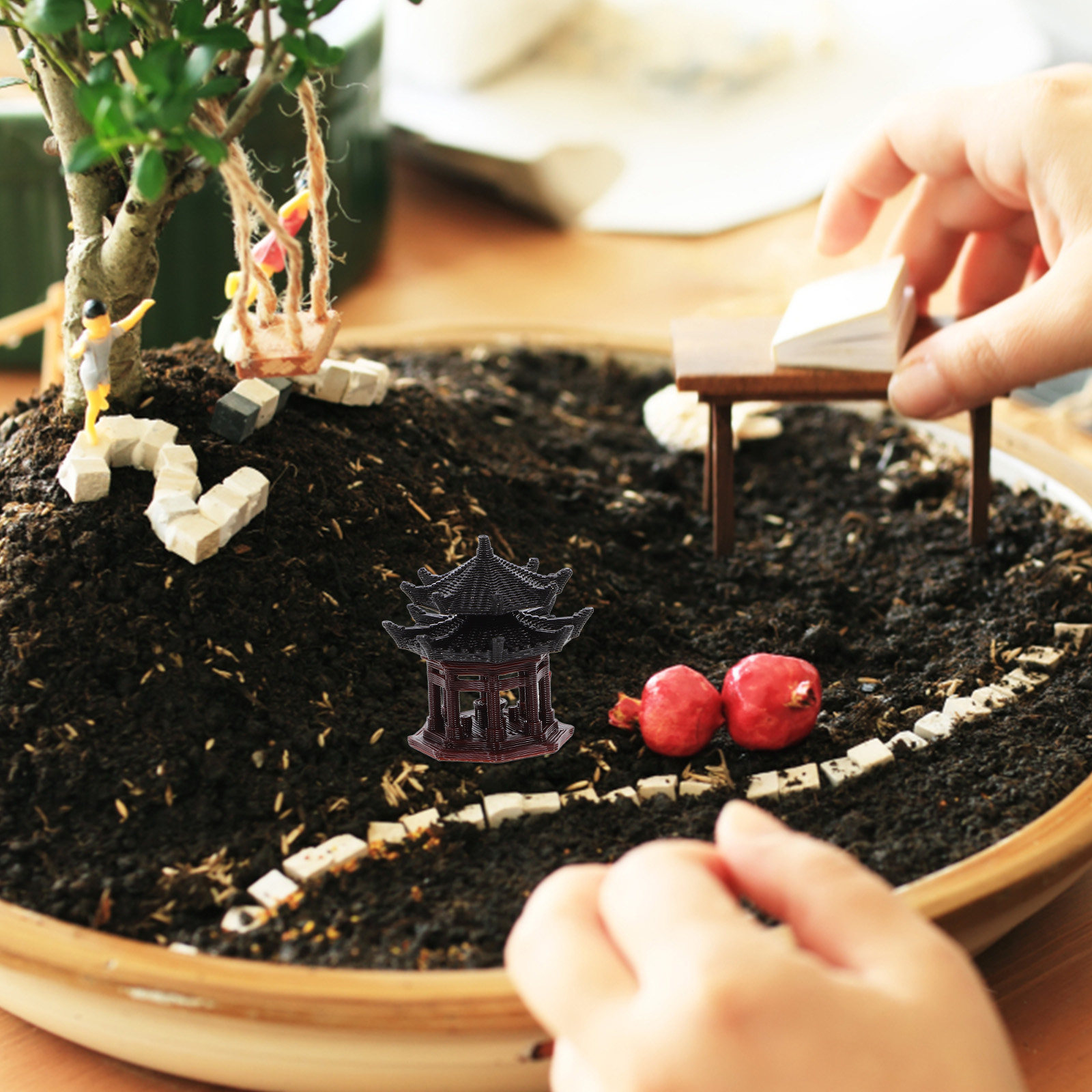 Delicado adorno de pabellón de - Bonsai Garden Landscape Design reseña y precio
